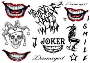 The best Joker tattoos can be found with us at Like ink. Temporary tattoos that are the same as the Joker in the Joker movie.