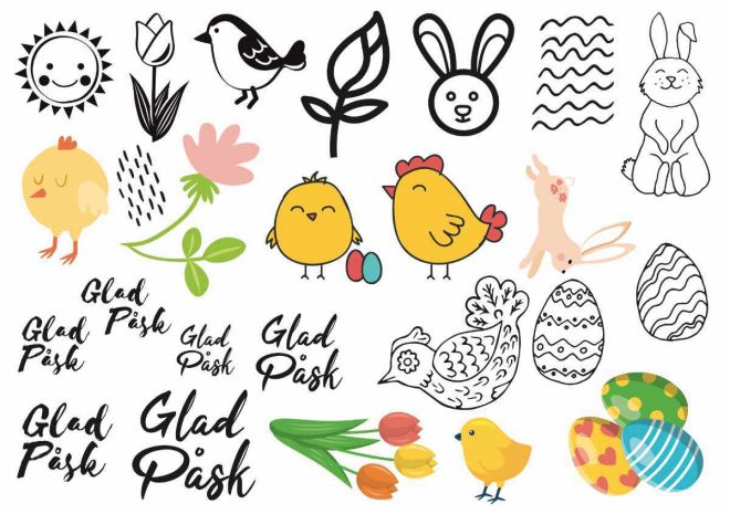 Temporary tattoos with "Happy Easter." Temporary tattoos for Easter eggs and children. Children's tattoos, tattooing children, children getting tattoos.