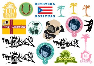 Dogge Doggelito tattoos. Collaboration with Like ink. Advertisement Dogge logos. Latin Kings music, logo for Dogge fans.