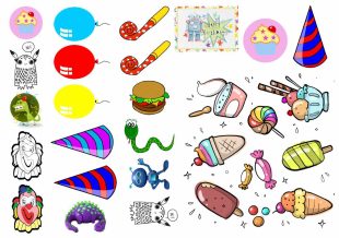 Tattoos for kids. Children's tattoos with colorful designs for the party.