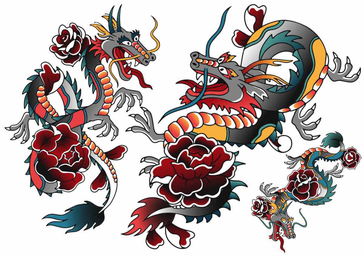 Tribal art dragon tattoo Stock Vector | Adobe Stock