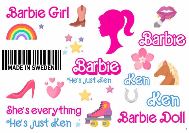 Keyword Barbie and Ken tattoos: Barbie and Ken tattoos with Barbie and Ken logo, various quotes, and other Barbie tattoos. Stylish Barbie tattoos from Like ink.