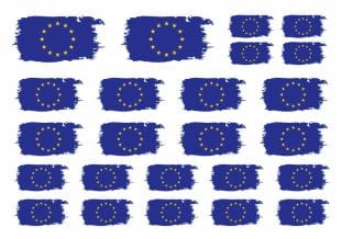 EU Flag Tattoo. 24 EU flags as temporary tattoos. Sizes range from 60-30 mm. Ideal for political events and other occasions.
