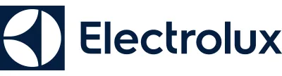 Electrolux logotyp med en stiliserad cirkeldesign till vänster och ordet Electrolux i feta, mörkblå bokstäver till höger - perfekt för varumärkesprofilering inom branschen för tillfälliga tatueringar.