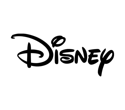 Bilden visar ordet Disney skrivet i ett nyckfullt, svart teckensnitt på en vit bakgrund, liknande de mönster som ofta används i branschen för tillfälliga tatueringar.